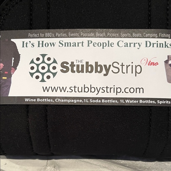 Black Drink Carrier The Stubby Strip vino neoprene - Picture 6 of 8
